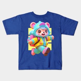 AKBLM - MUNCHKIN マンチカン KUMA | CUTE 3D ANIME COLOR POP MASCOT Kids T-Shirt